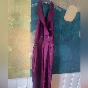 Elena Badmaeva halter jumpsuit retro style.